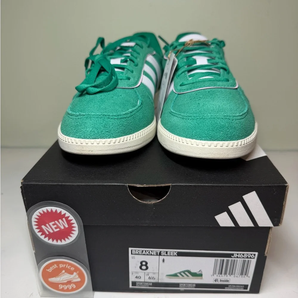 adidas - Size 8 - Women's Breaknet Sleek Shoes Green JH6896 - New - Picture 8 of 12